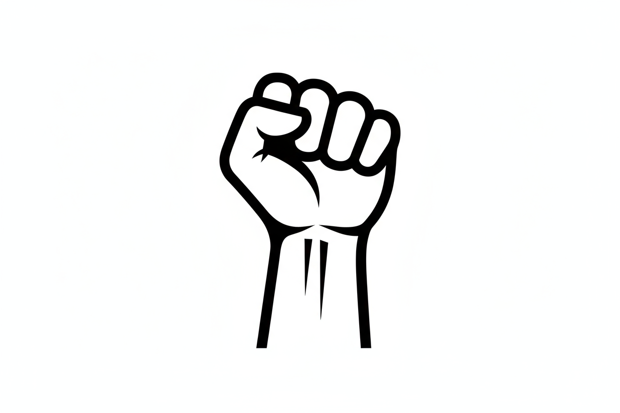 strong icon in black outline